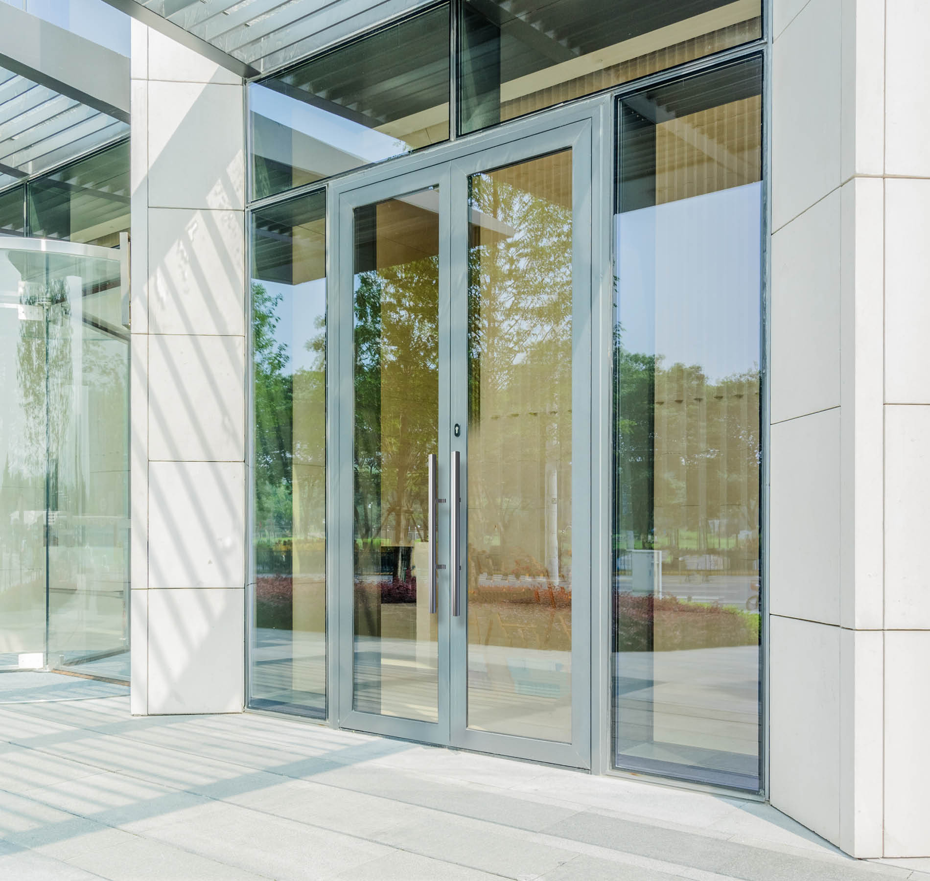 Empty brick floor with modern building in Shanghai; Shutterstock ID 458380234; purchase_order: -; name: -; client: -