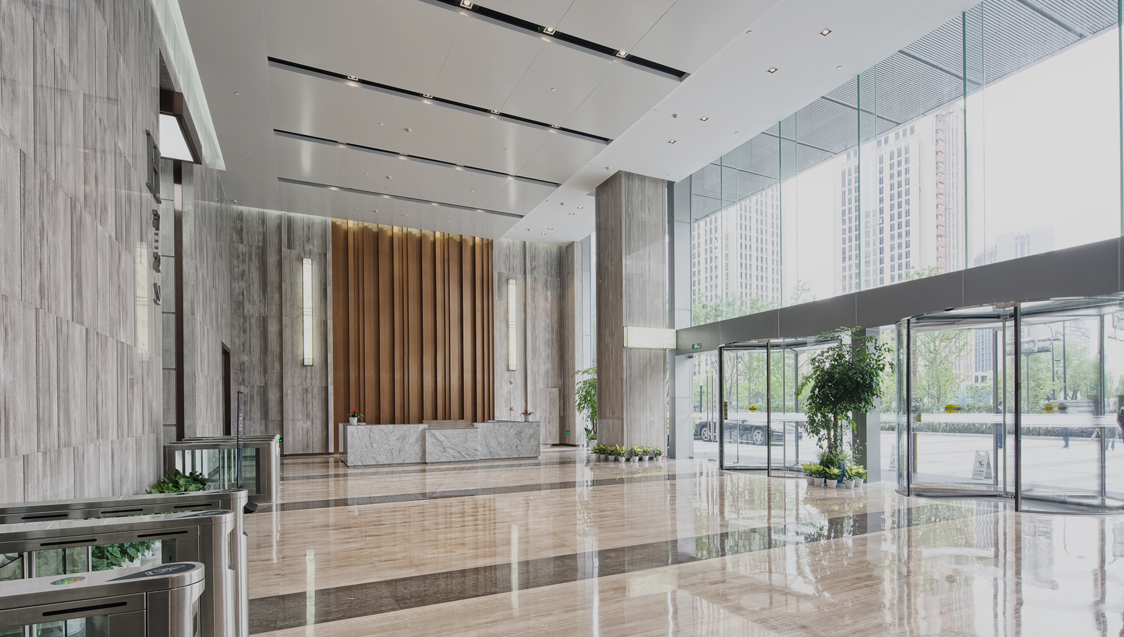 interior of modern entrance hall in modern office building; Shutterstock ID 691346461; purchase_order: -; name: -; client: -